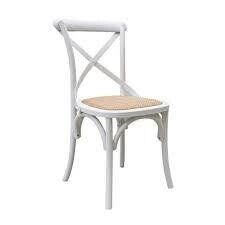 Chaise blanche bois dos croisés