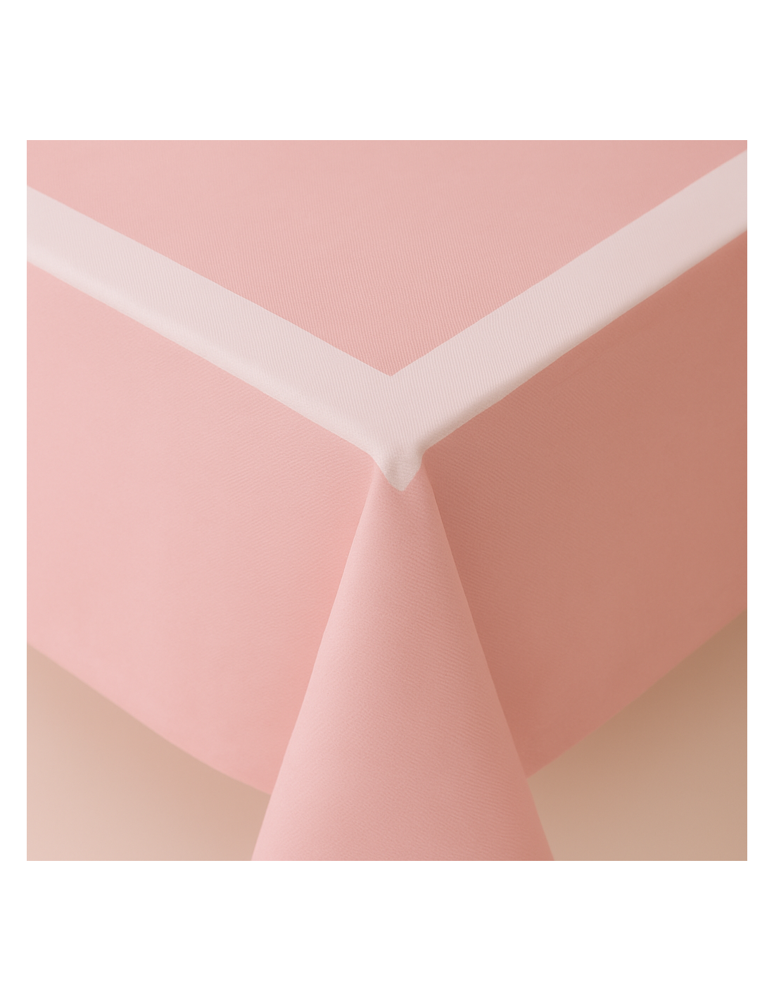 Nappe rose carrée unie 100% damassé 110x110 cm