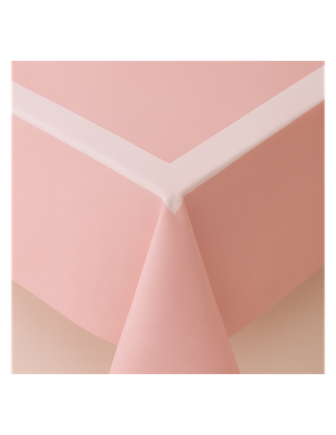 Nappe rose carrée unie 100% damassé 110x110 cm