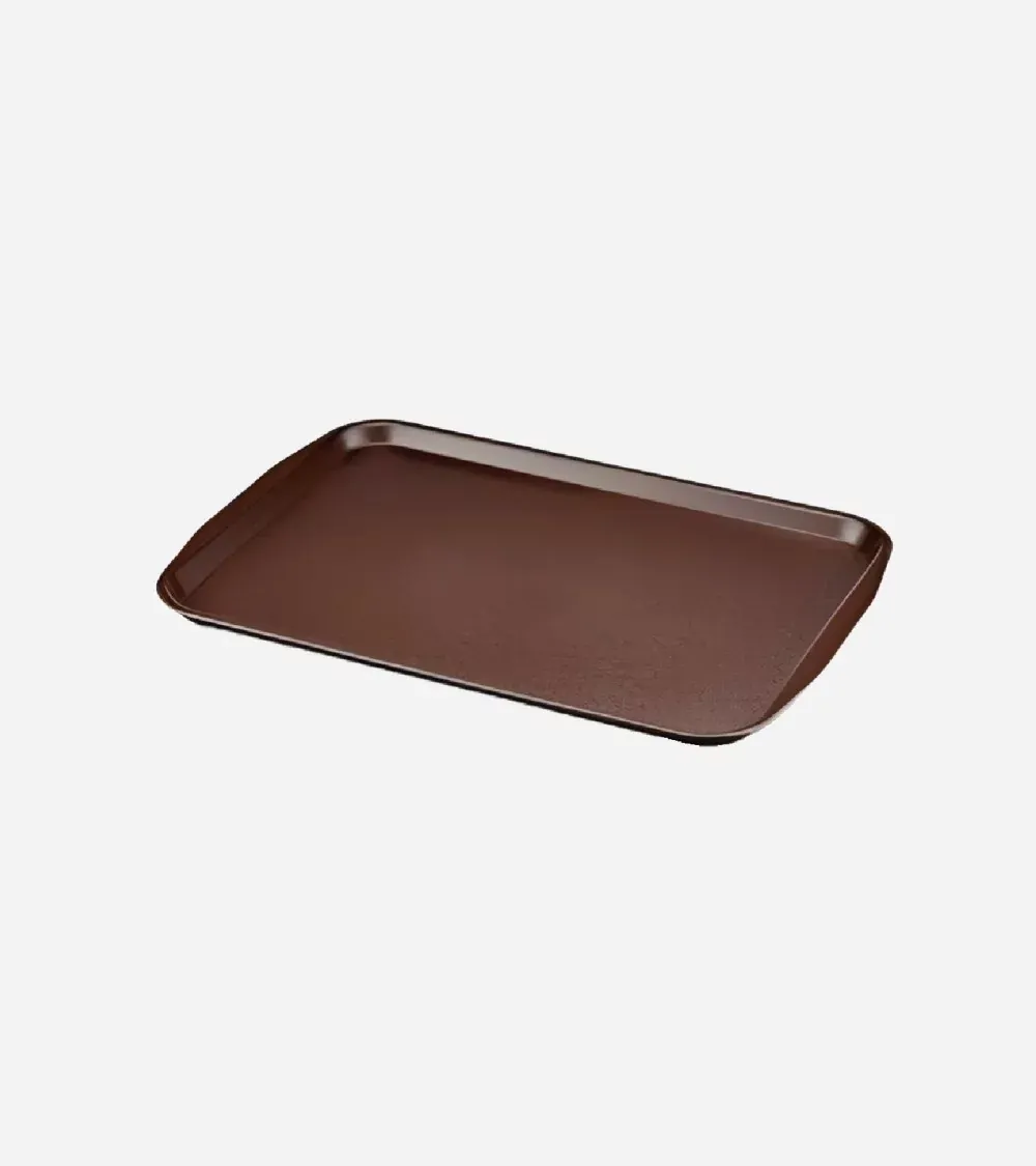 Plateau Antidérapant marron Laminé 66x46 cm