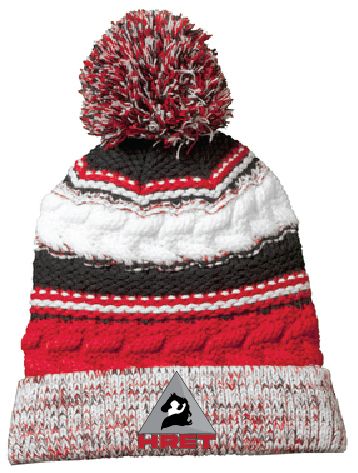 HRET - Sport-Tek® Pom Pom Team Beanie - Multicolored, Red, Black, White HRET - Sport-Tek® Pom Pom Team Beanie - Multicolored, Red, Black, White