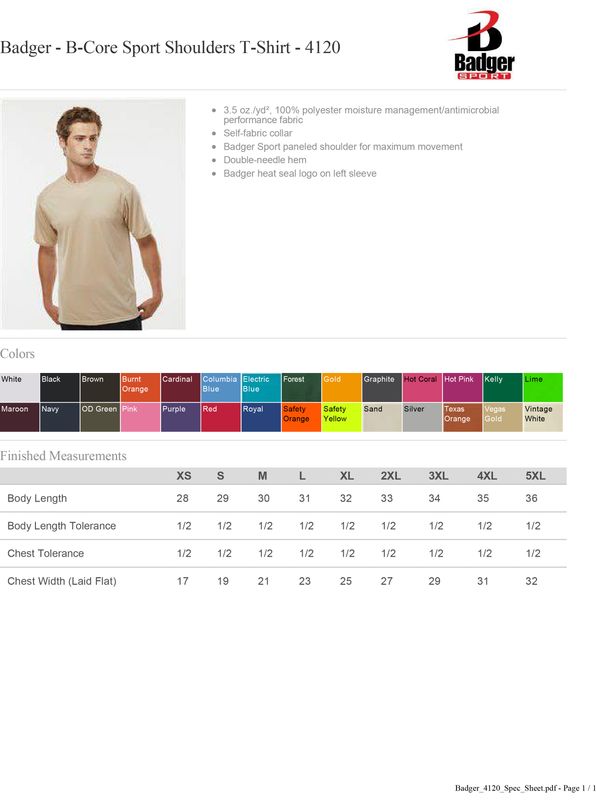 Badger Performance t-shirt