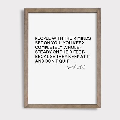 Isaiah 26:3 || People With Their Minds Set on You... || Digital Download || Printable Art