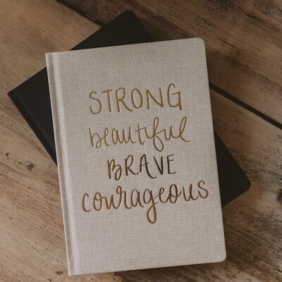 Strong Beautiful Brave Courageous || Fabric Journal