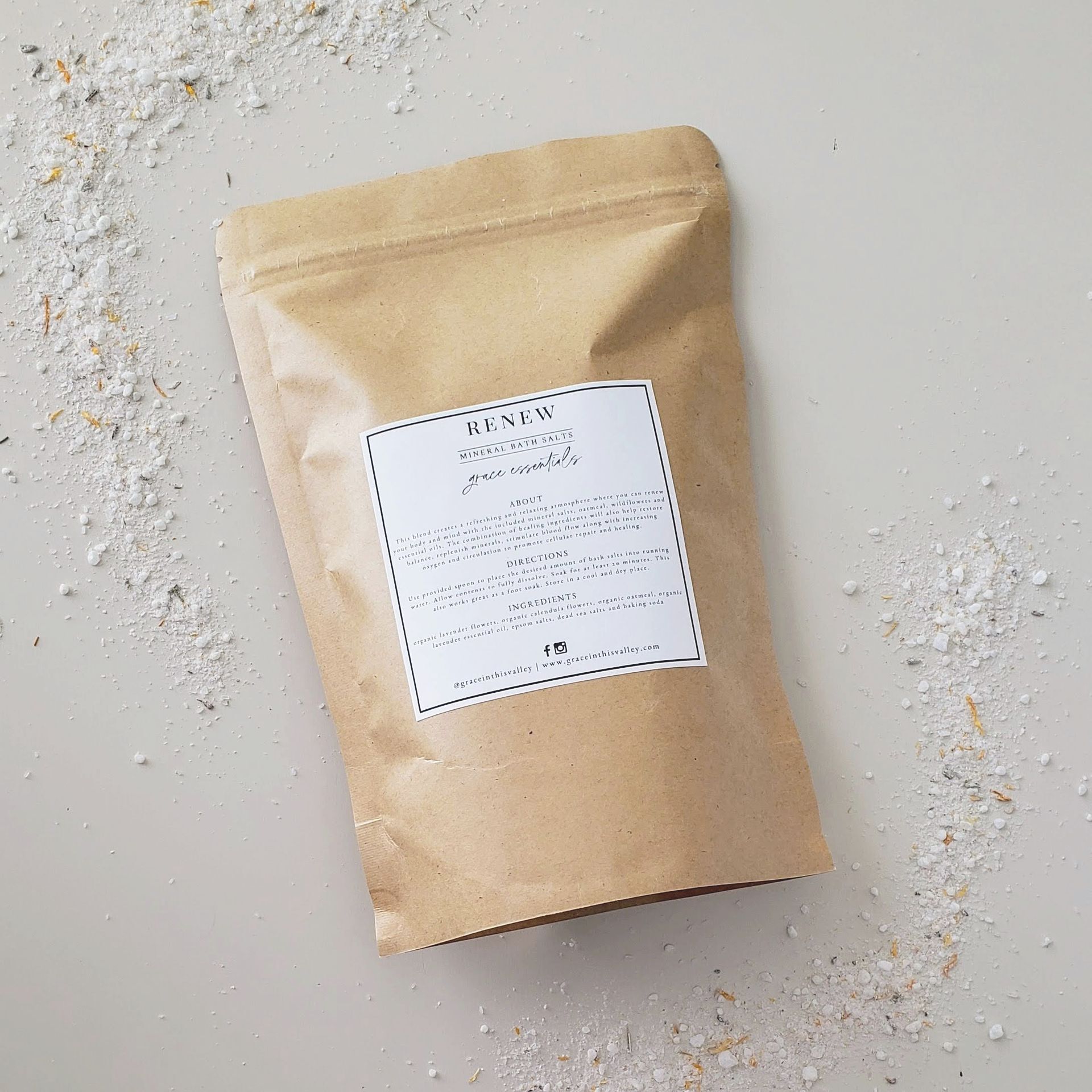 Renew Mineral Bath Soak || Lavender + Calendula + Oatmeal + Epsom Salts + Dead Sea Salts