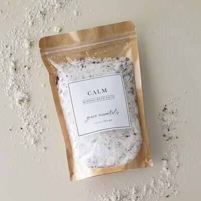 Calm Mineral Bath Soak || Lavender + Rose + Geranium + Epsom Salts + Dead Sea Salts