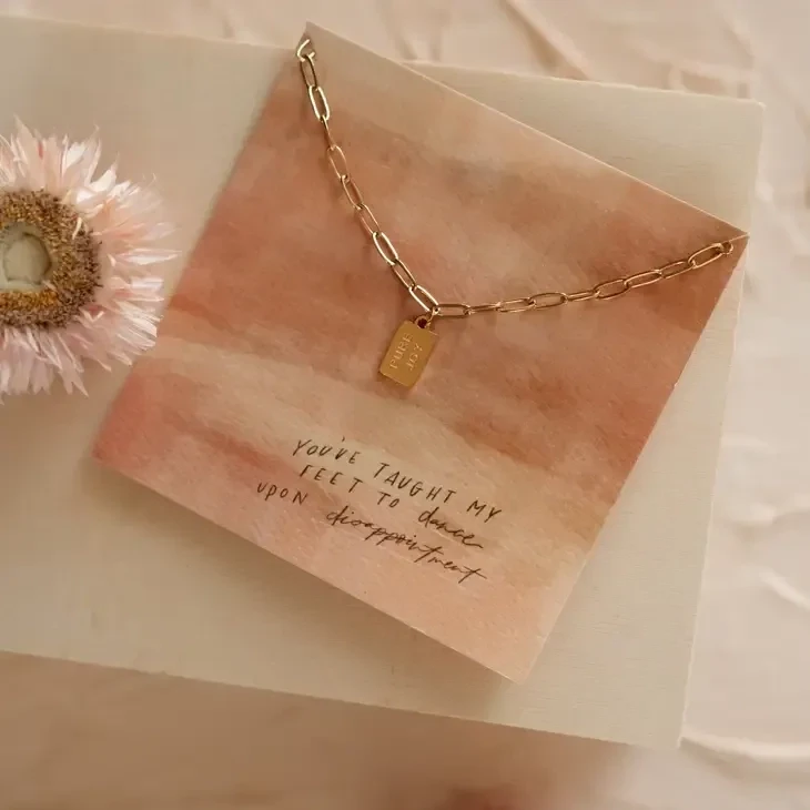 Pure Joy Mini Tag Necklace || James 1:2-4 ||  Handcrafted by Dear Heart