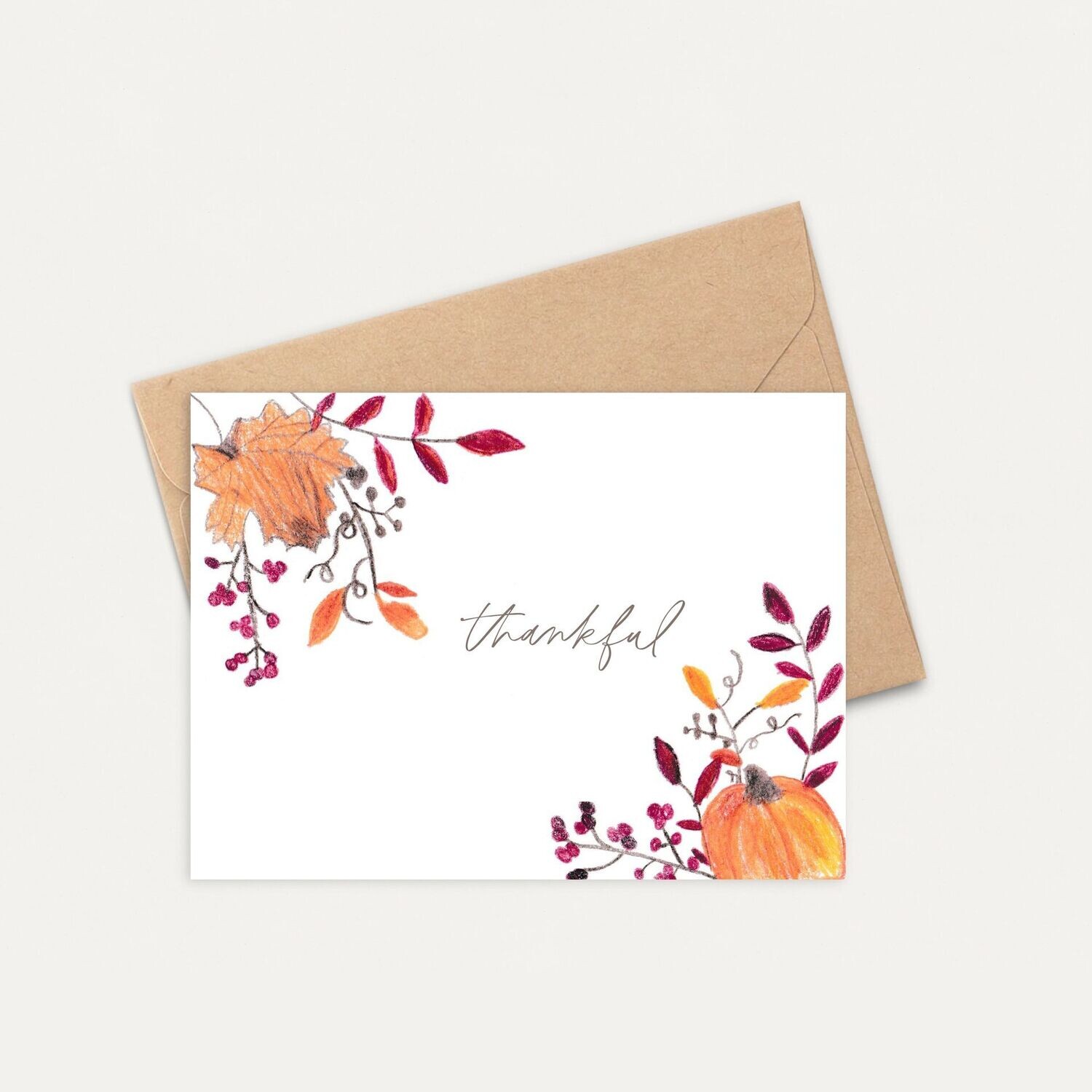 Thankful | Fall | Sketched Cards Created by ELLA With Envelopes | Set of 6