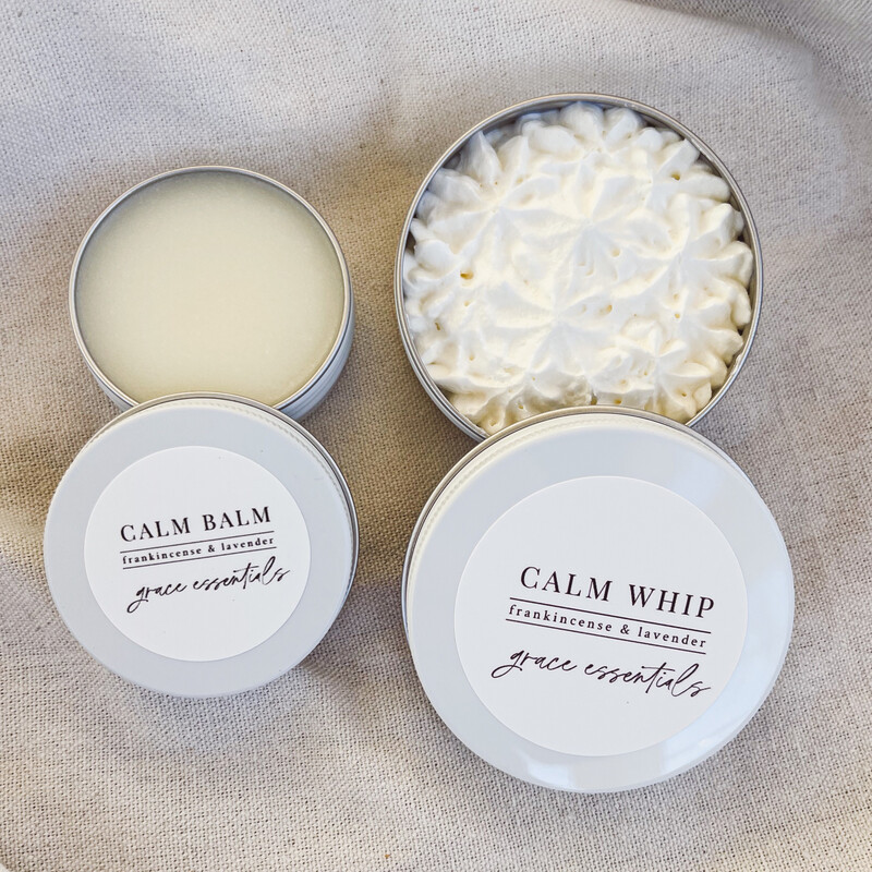 CALM  Balm & Whip Travel Set || Lavender + Frankincense +  Infused Chamomile