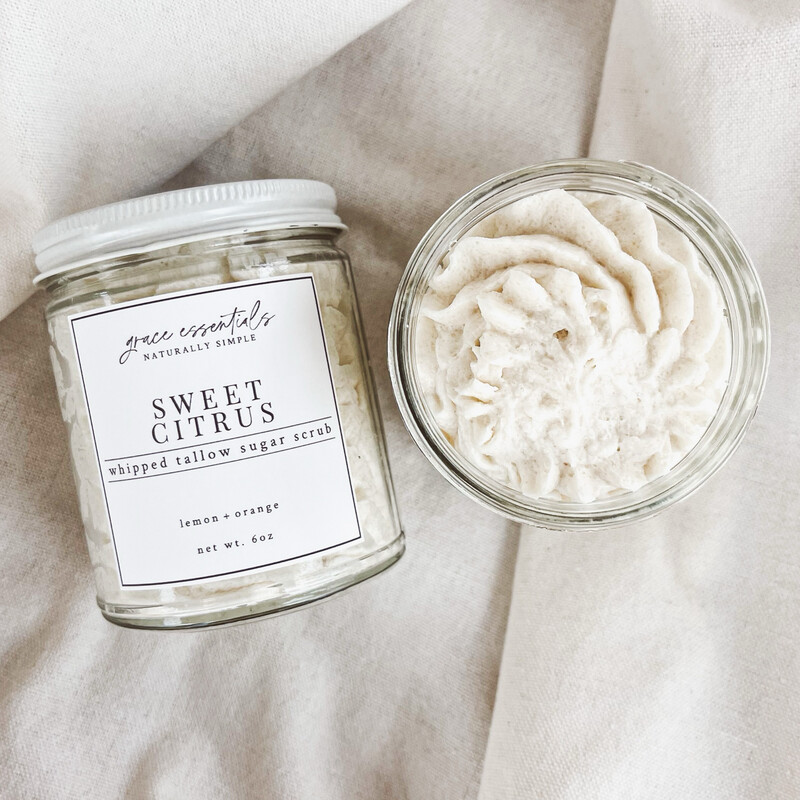 SWEET CITRUS || Whipped Sugar Scrub || Lemon + Orange