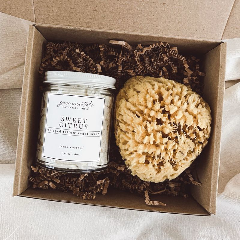 Gift Box || Sugar Scrub Options + Sea Sponge