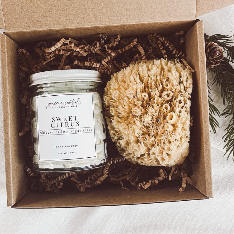 Christmas Gift Box || Sugar Scrub Options + Sea Sponge