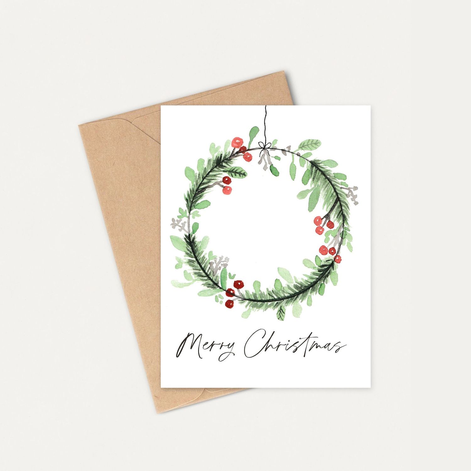 Merry Christmas Wreath || Cards by ELLA || Set of 6