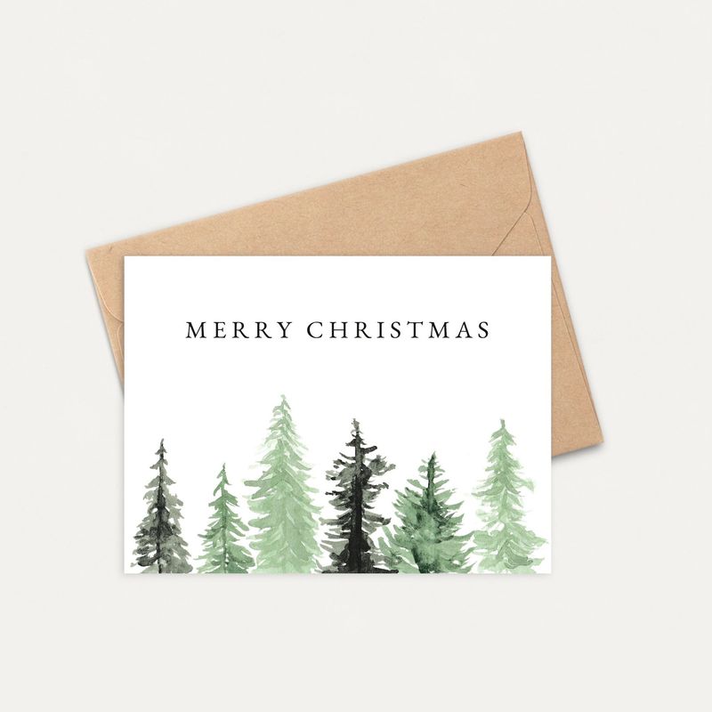 Merry Pine Trees || Cards by ELLA || Set of 6
