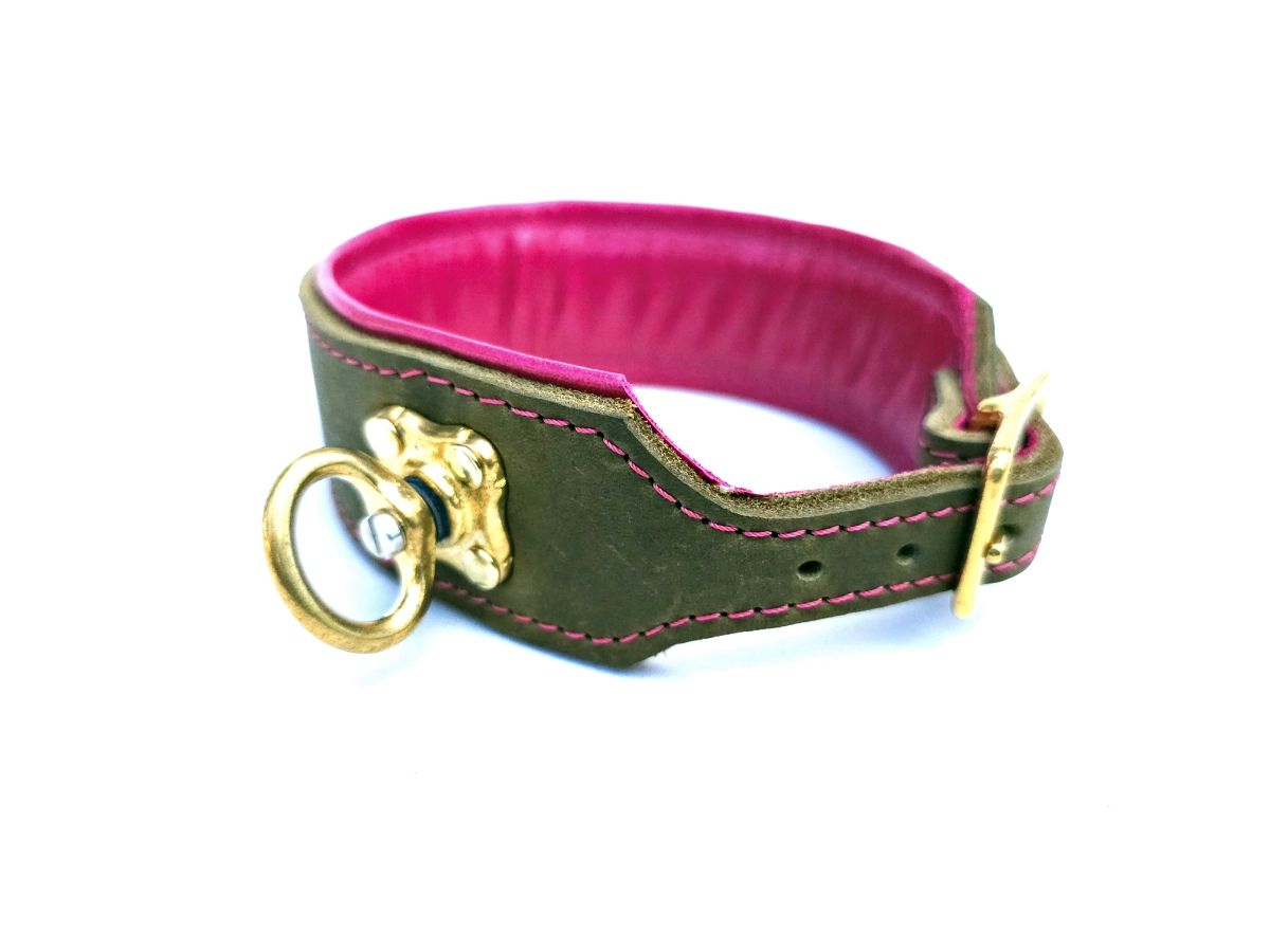 Blood tracking collar olive pink