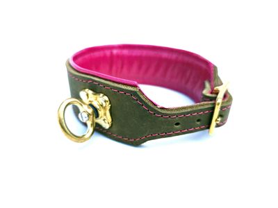 Blood tracking collar olive pink