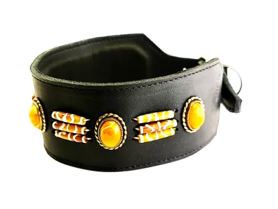 Greyhound collar | Canada | black | pearls orange Greyhound collar Canada black |with pearls
