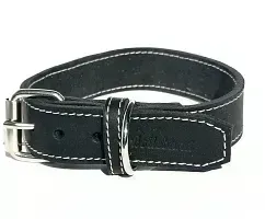 Leather collar black | 3 cm wide