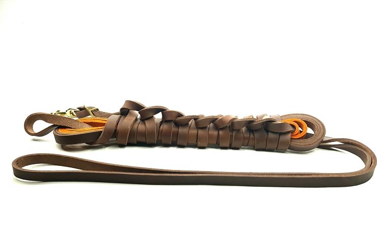 Tracking leash leather two-tone