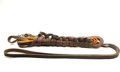 Tracking leash leather two-tone