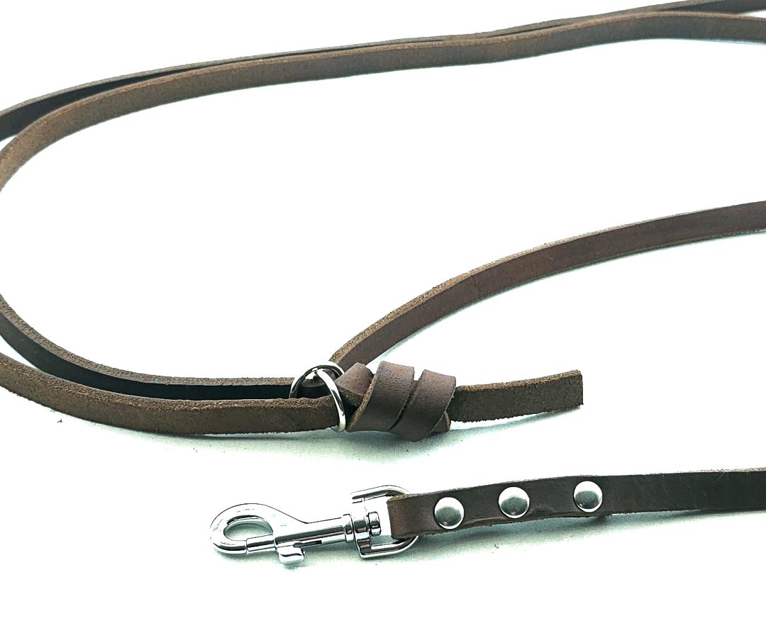 Umhängeleine stufenlos verstellbar 1 cm breit, braun