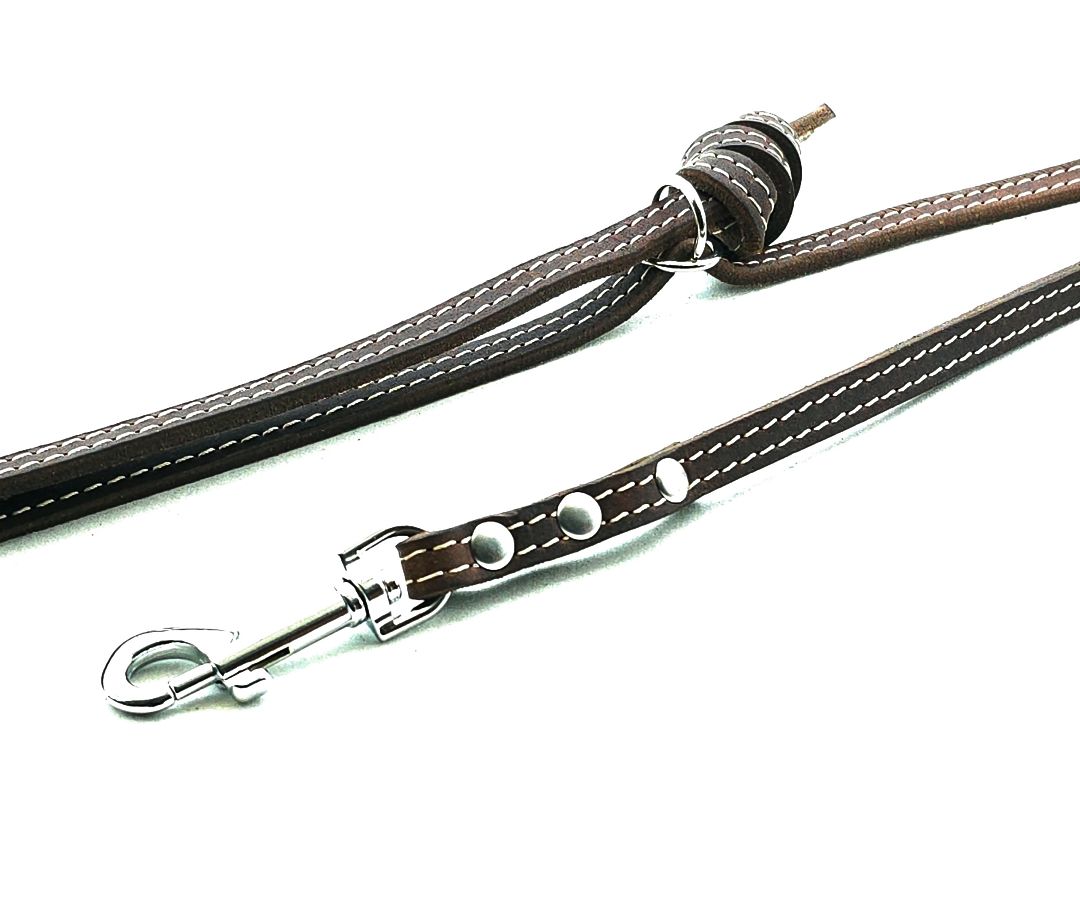 Over - the shoulder leash ,  leather brown cream