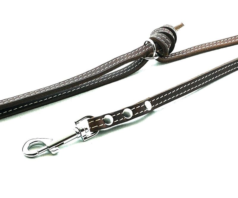 Over - the shoulder leash ,  leather brown cream