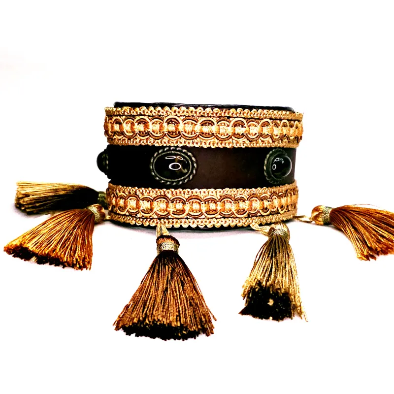 Windhundhalsband Touareg Leder - handgefertigt, breit , exclusiv