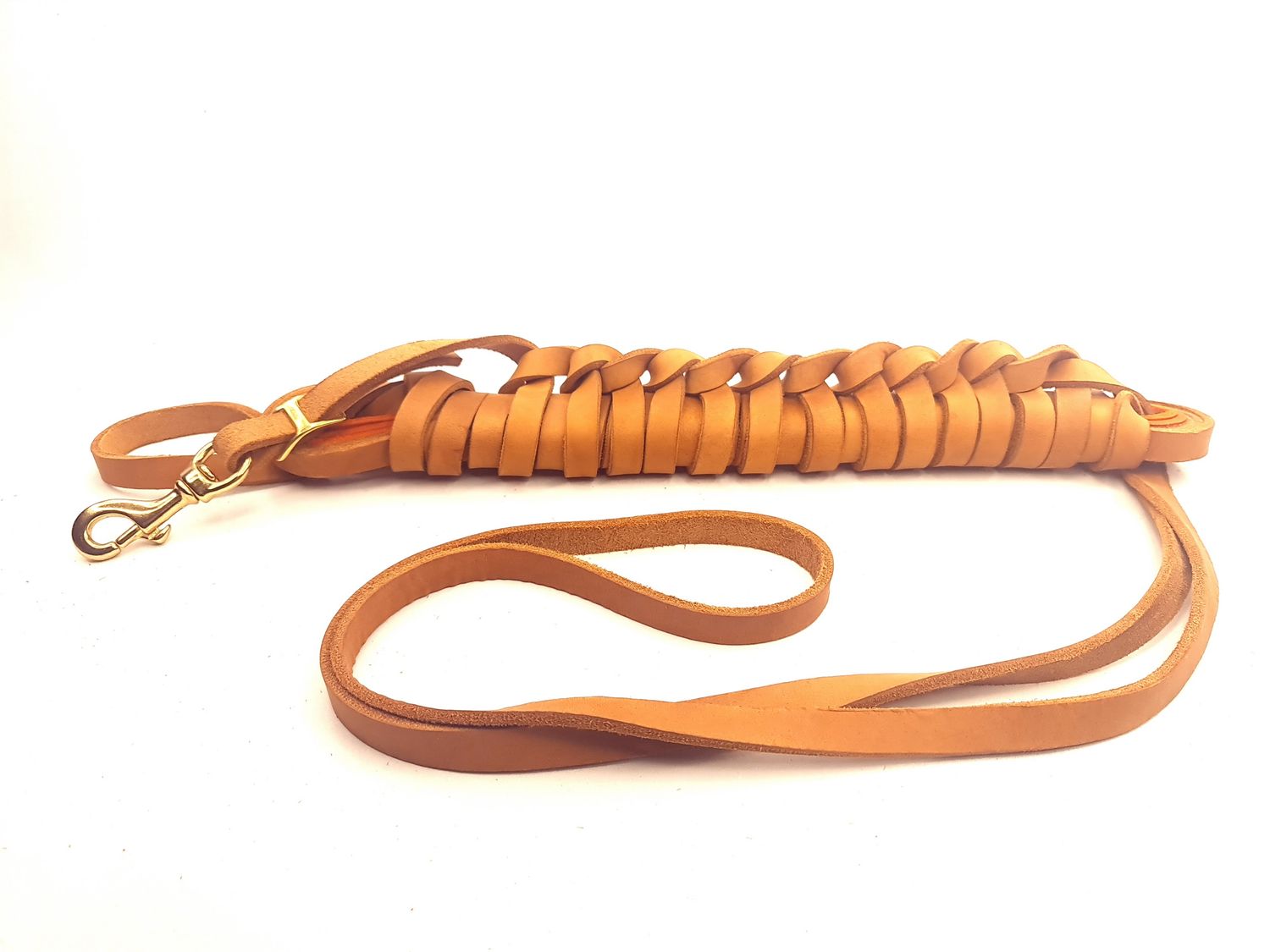 Tracking leash leather two-tone