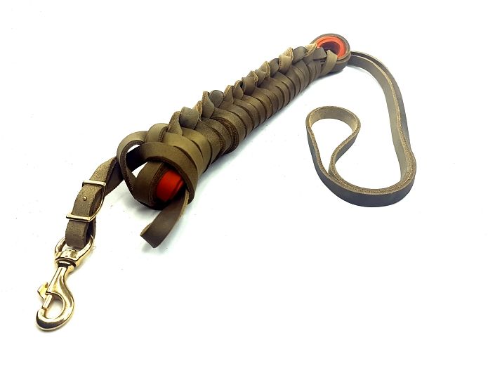 Tracking leash leather two-tone