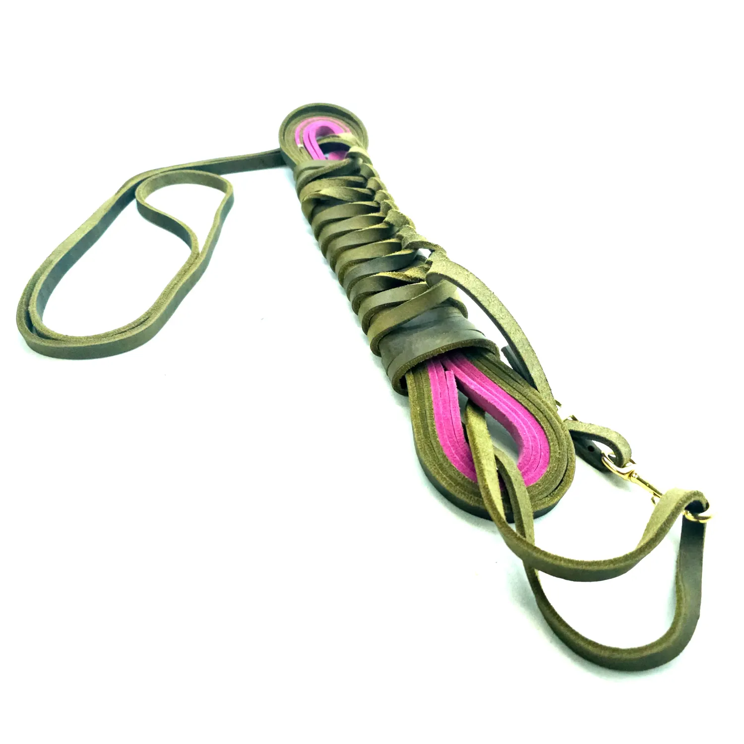 Tracking leash leather two-tone