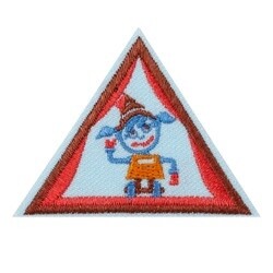 Brownie Showcasing Robots Badge