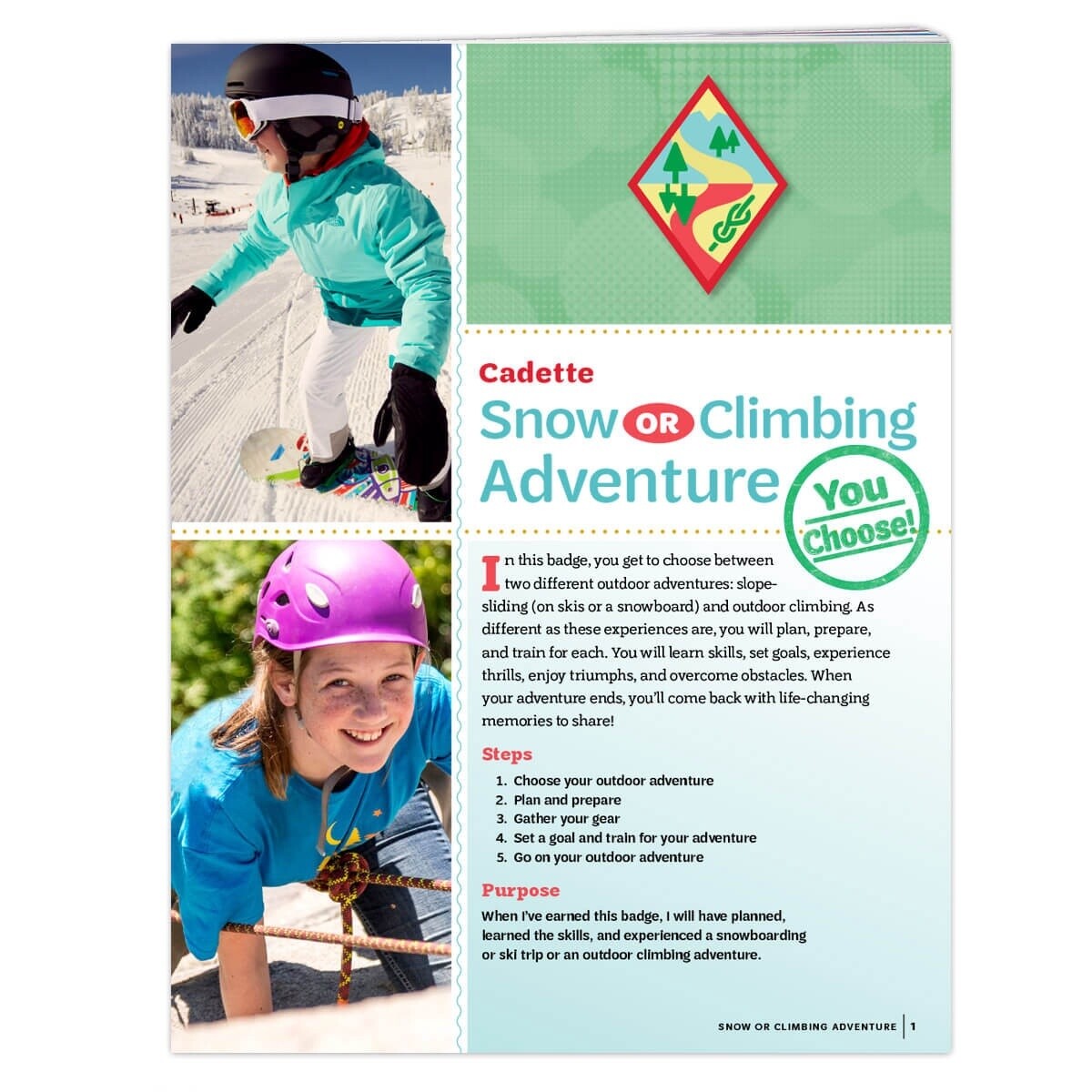 Cadette Snow Or Climbing Adventure Badge Requirements
