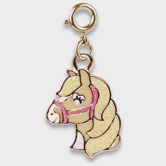 Gold Glitter Horse Charm