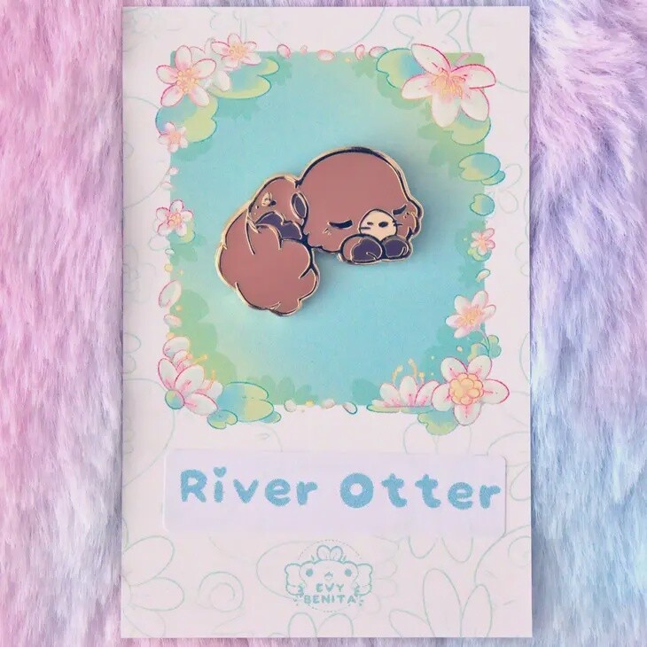 Sleepy River Otter Enamel Pin
