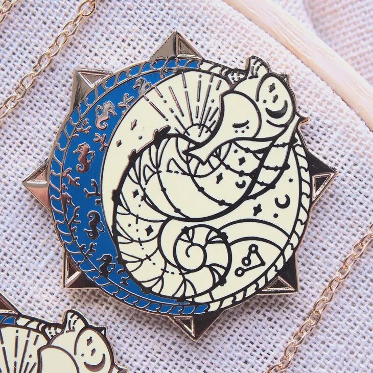 Star Chart Tiger Seahorse Enamel Pin