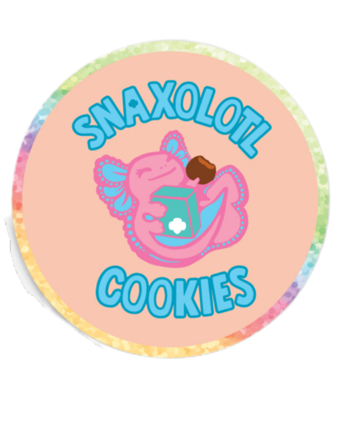 Snaxolotl Cookies Sticker, Color: Glitter