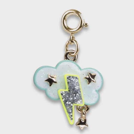 Gold Glitter Lightning Charm