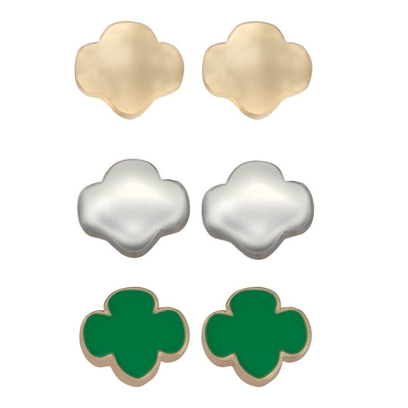 Trefoil Trio Earring Set