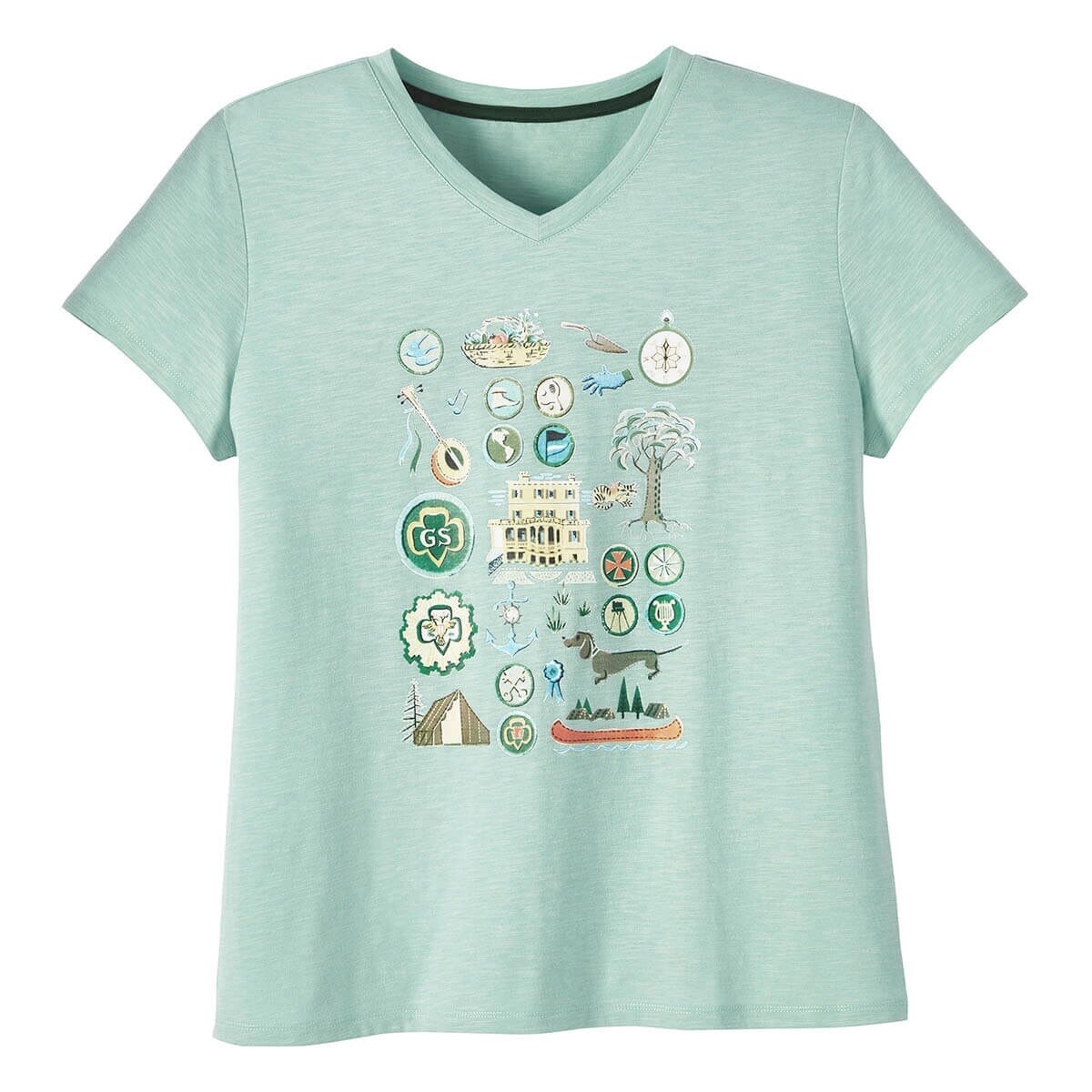 Archive Collage V-Neck T-Shirt, Size: SM