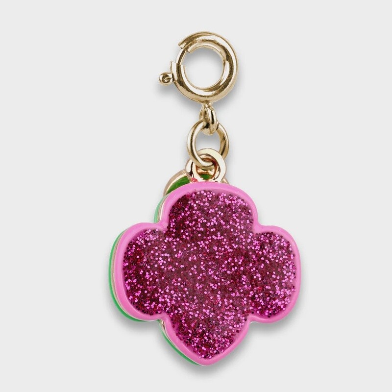 Girl Scout Gold Glitter Trefoil Charm