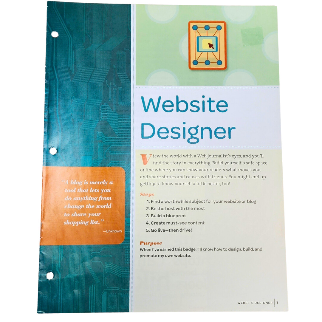 Used Senior Website Designer Badge Requirements