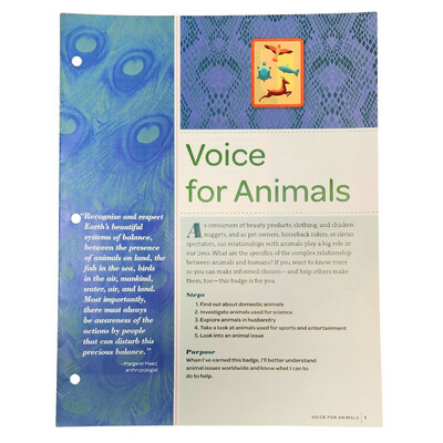 Used Senior Voice For Animals Badge Requirements