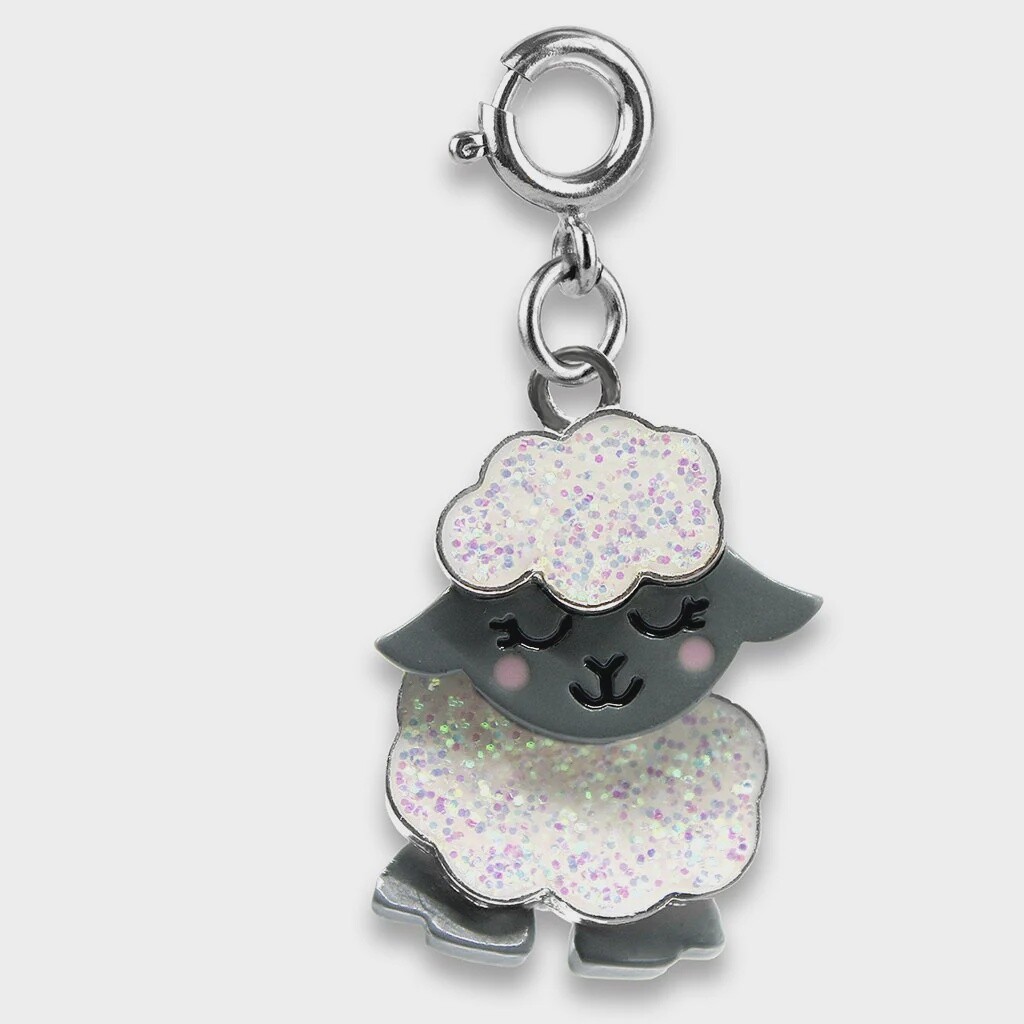 Swivel Glitter Sheep Charm