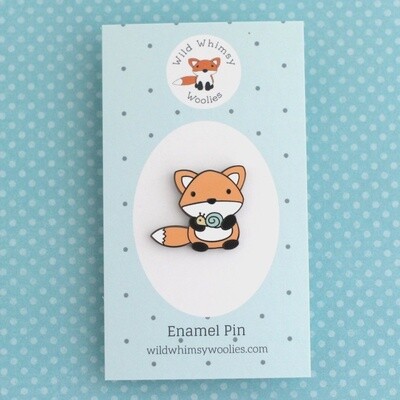Fox and Snail Enamel Pin