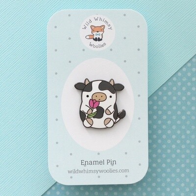 Cute Cow Enamel Pin