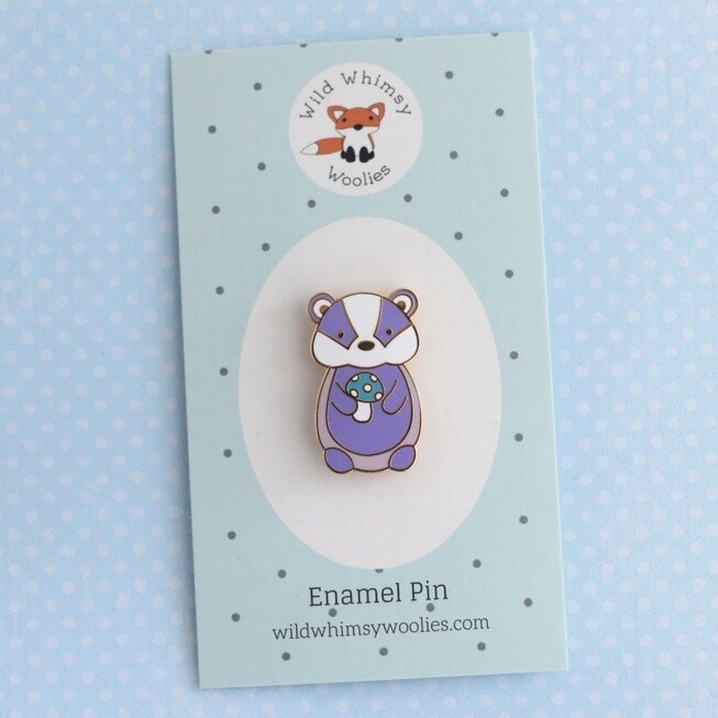 Badger and Mushroom Enamel Pin