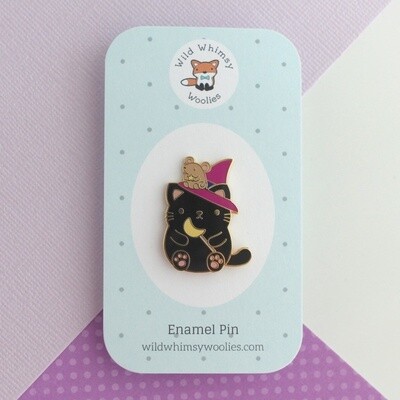 Halloween Black Cat Enamel Pin