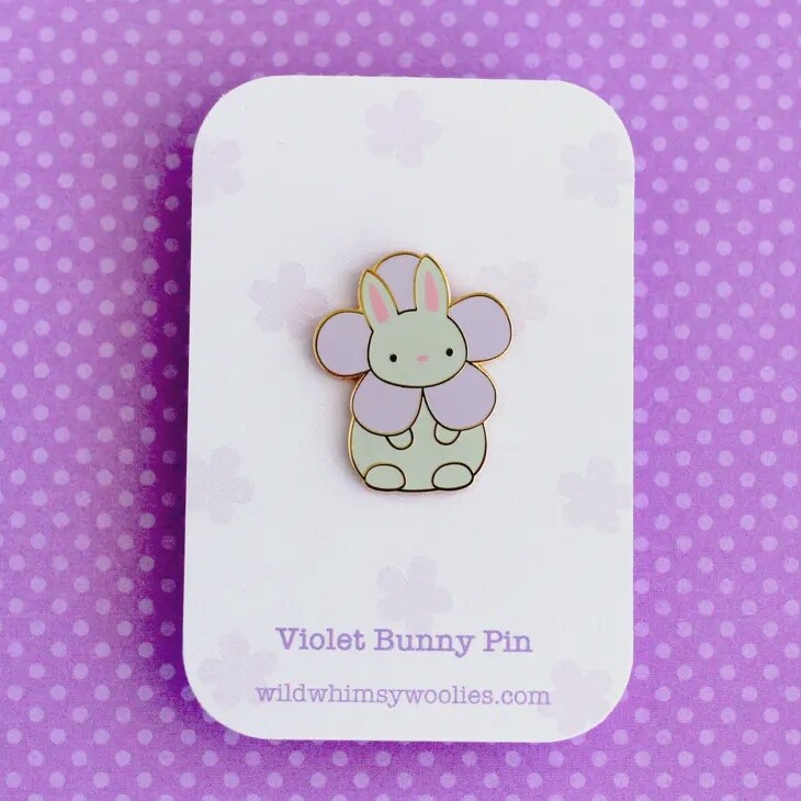 Violet Enamel Bunny Pin
