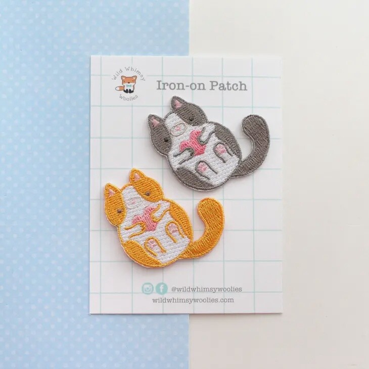 Embroidered Cat Patch Set